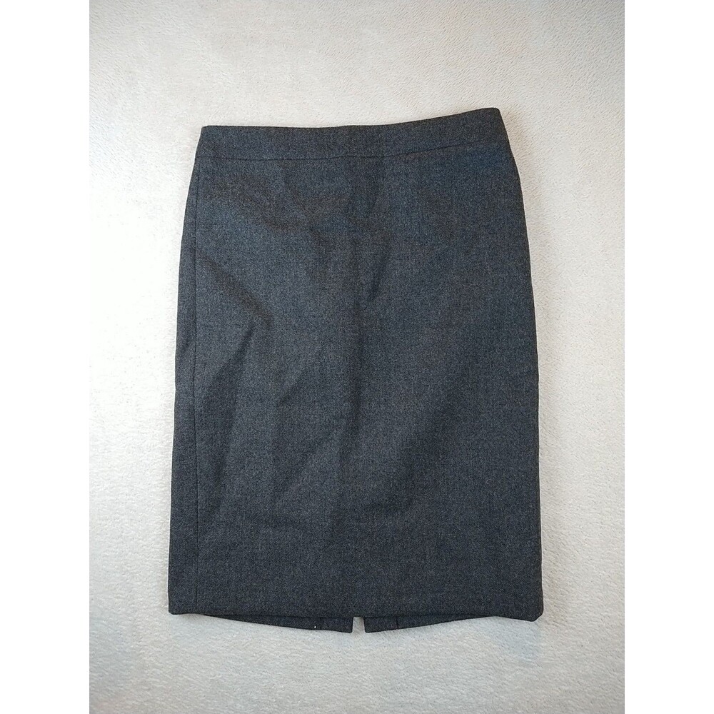 J. Crew No. 2 Pencil skirt 100% wool fully lined back zip Women's 0 gray